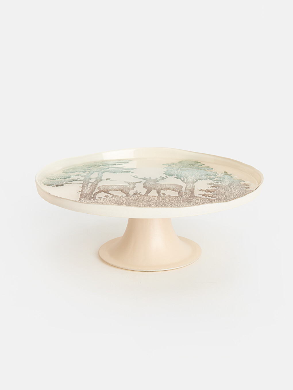 Printed Footed Glass Stand 21 Cm-2