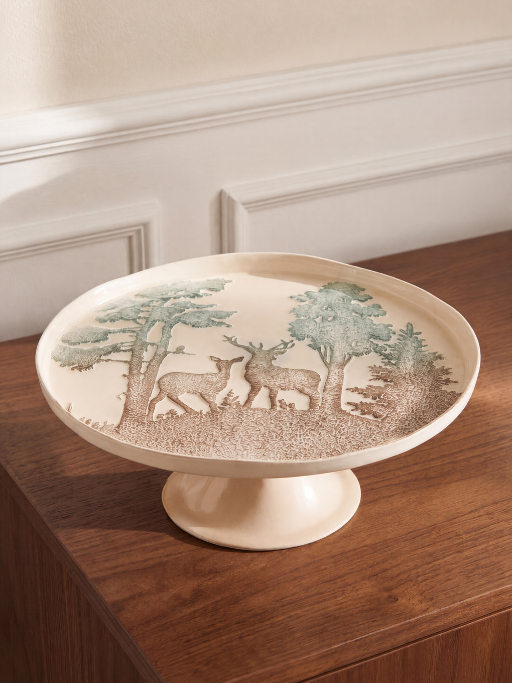 Printed Footed Glass Stand 21 Cm