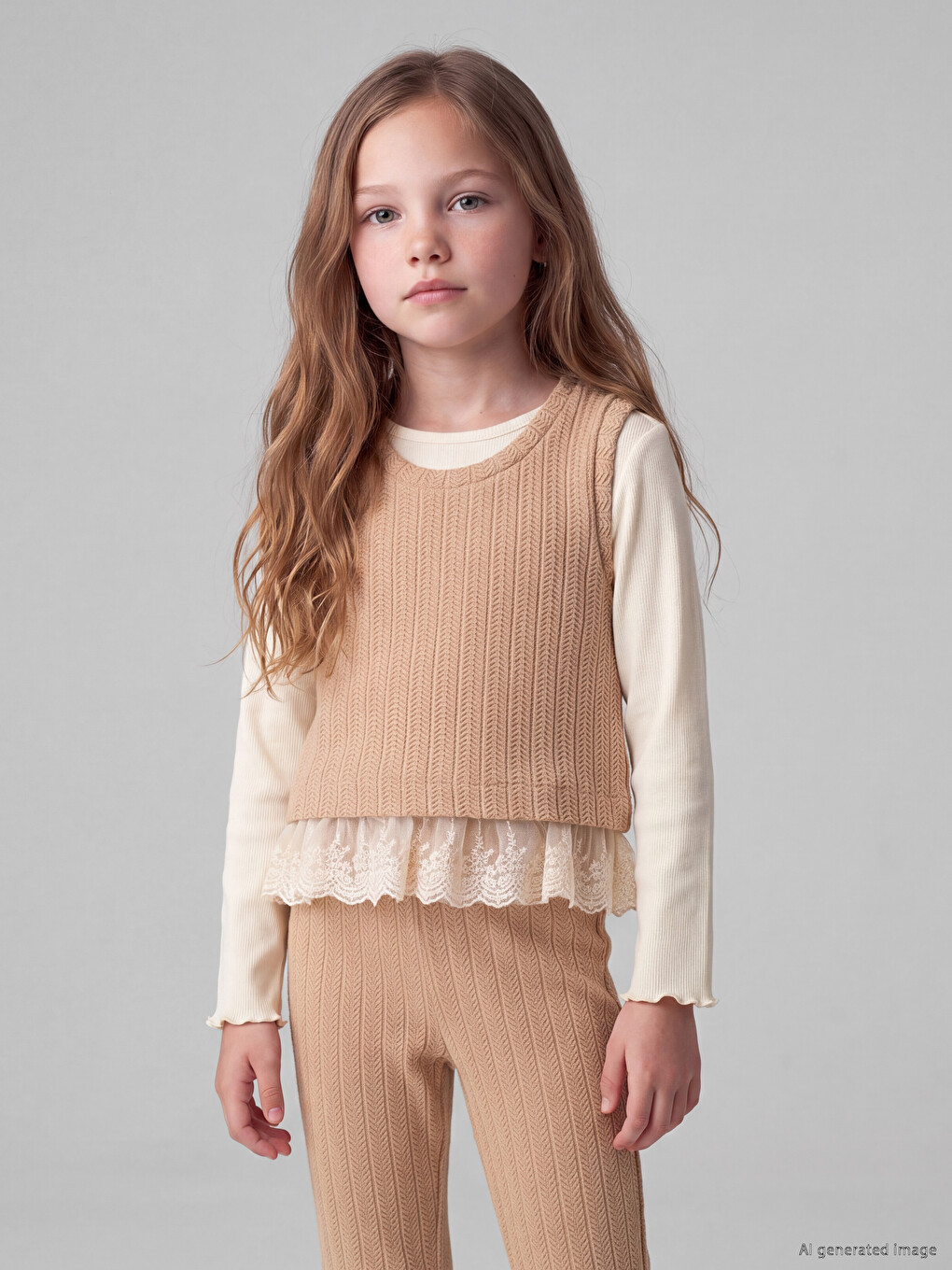Crew Neck Girls' Set-1