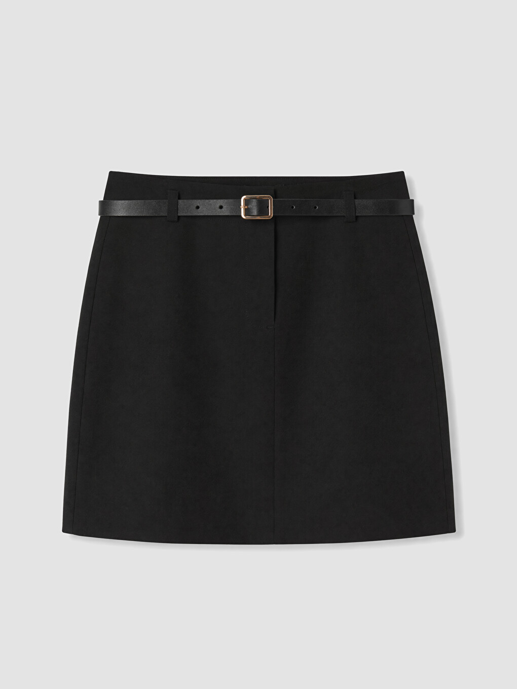 Waist Belted A Line Mini Skirt-4