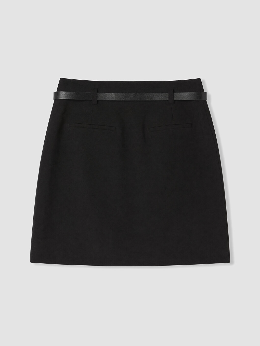 Waist Belted A Line Mini Skirt-5