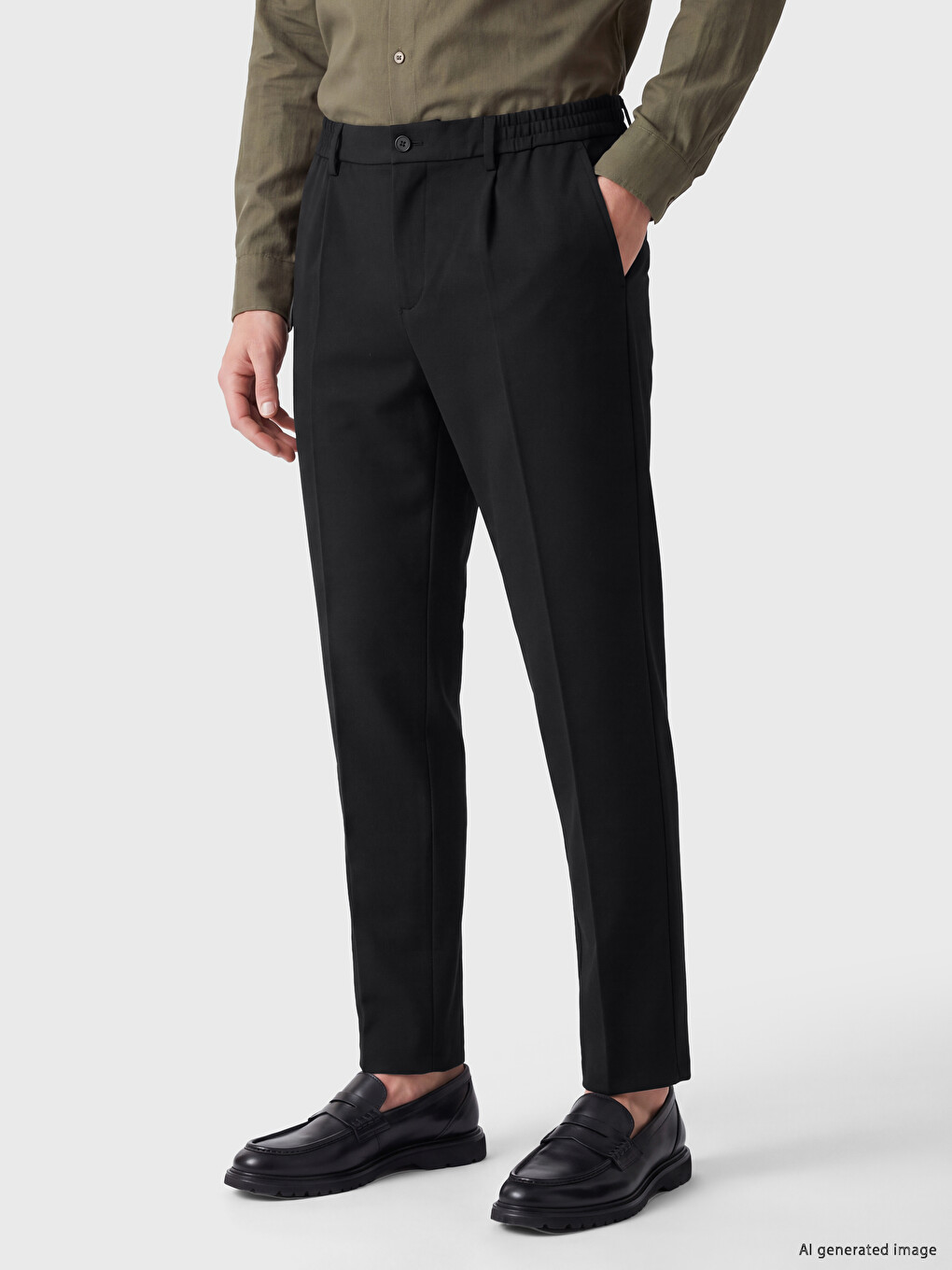 Regular Fit Pleated Men's Trousers