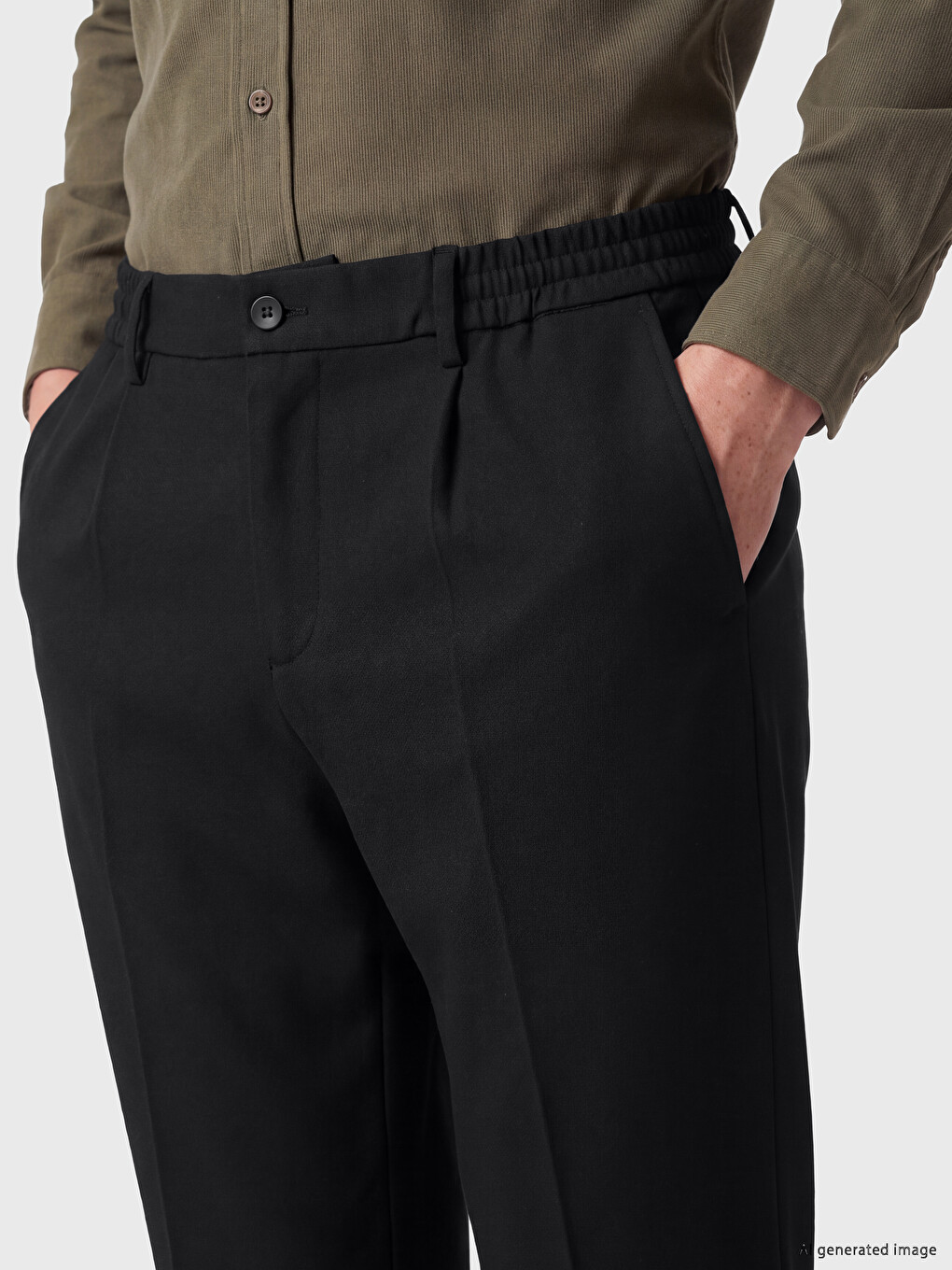 Regular Fit Pleated Men's Trousers-2