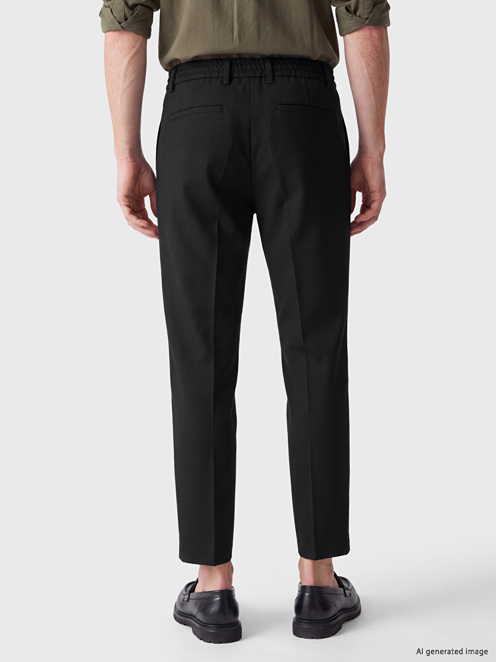 Regular Fit Pleated Men's Trousers-3