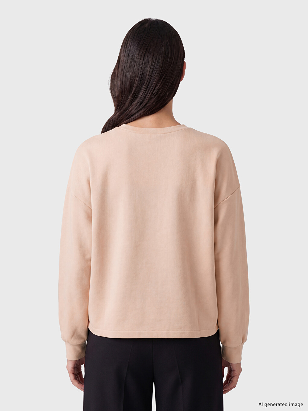 Kahverengi Oversize Soft Touch Kadın Sweatshirt-3