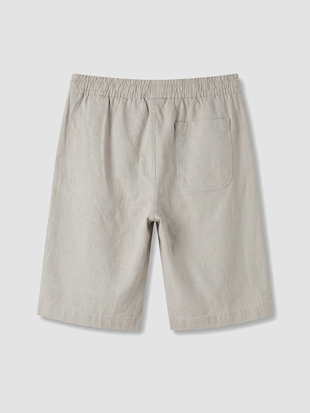 Bej Regular Fit Keten Görünümlü Erkek Şort-6
