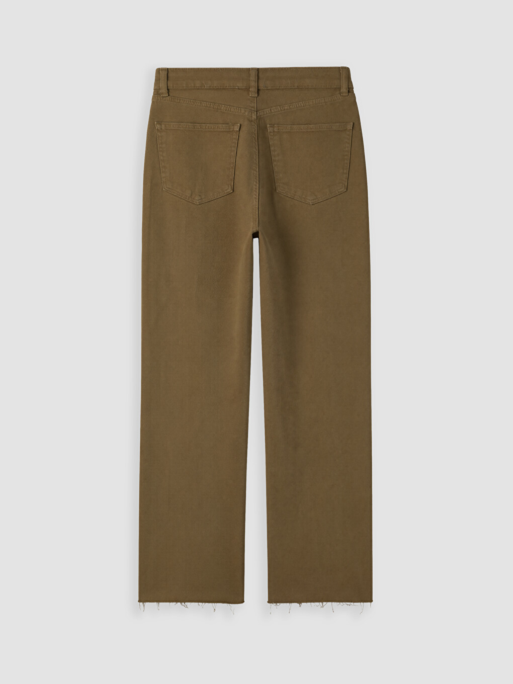 Haki Crop Flare Kadın Jean Pantolon-6