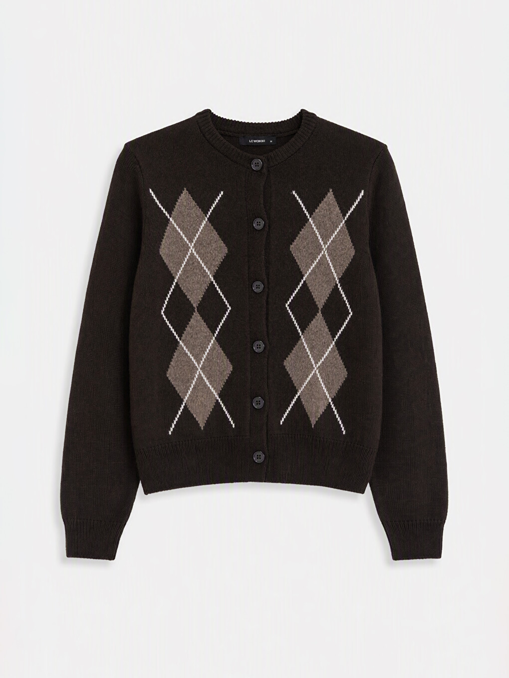 Argyle Patterned Women's Knitwear Cardigan
