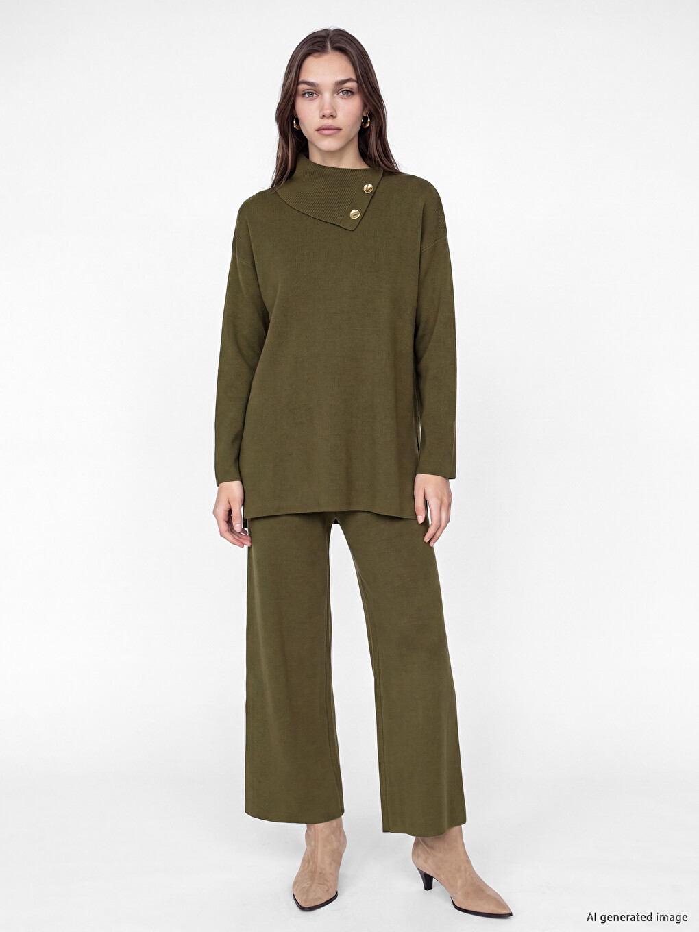 Woman Khaki Sweater-1