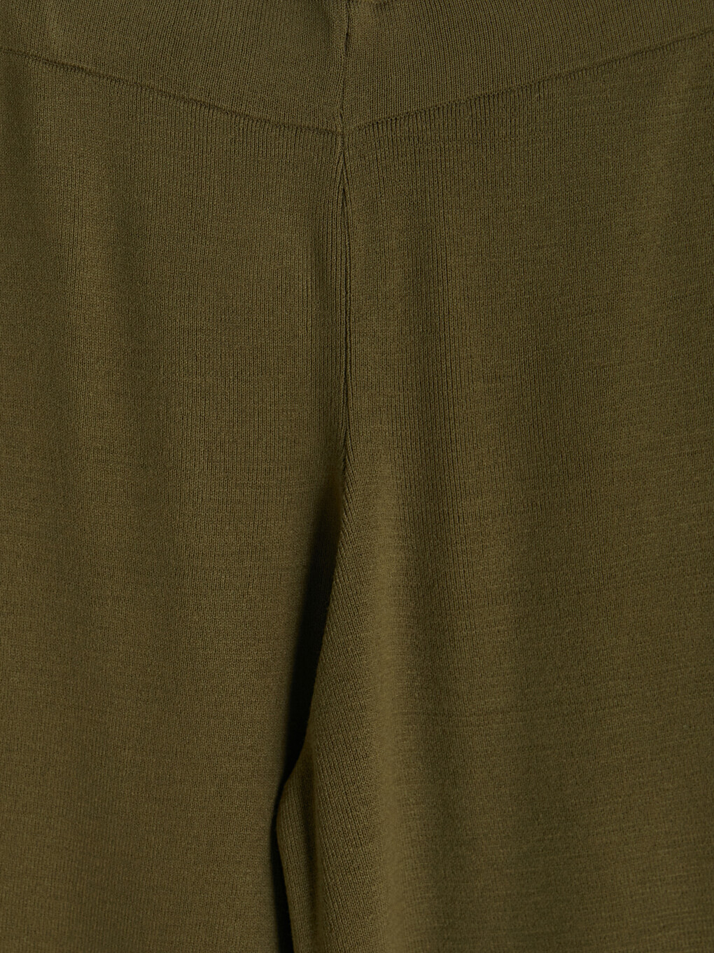 Haki Beli Lastikli Kadın Triko Pantolon-5