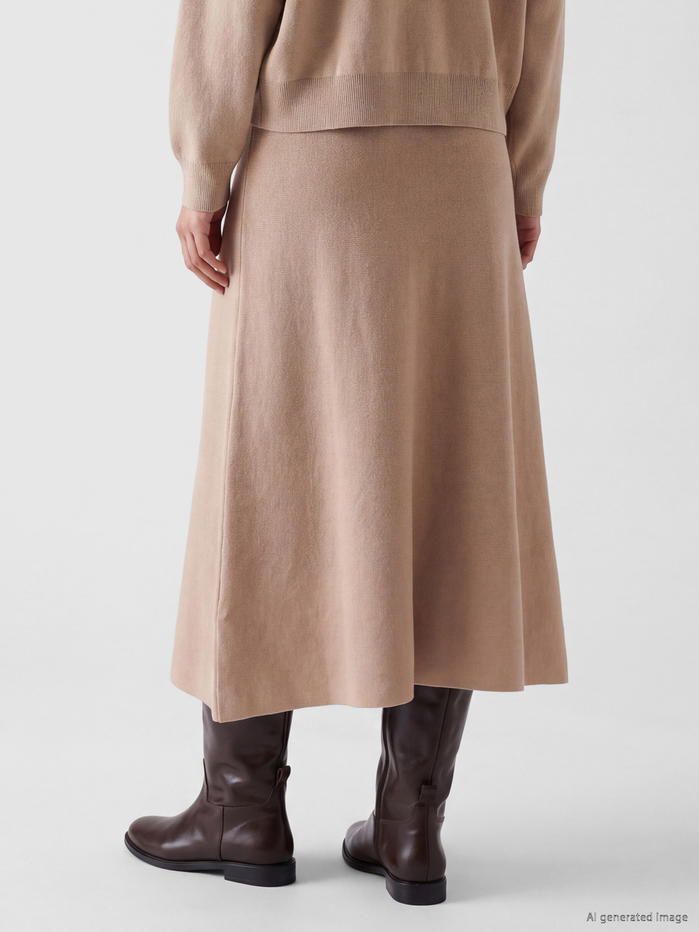 Elastic Waist Knitwear Skirt-3