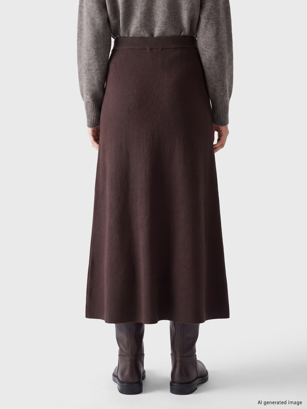 Elastic Waist Knitwear Skirt-3