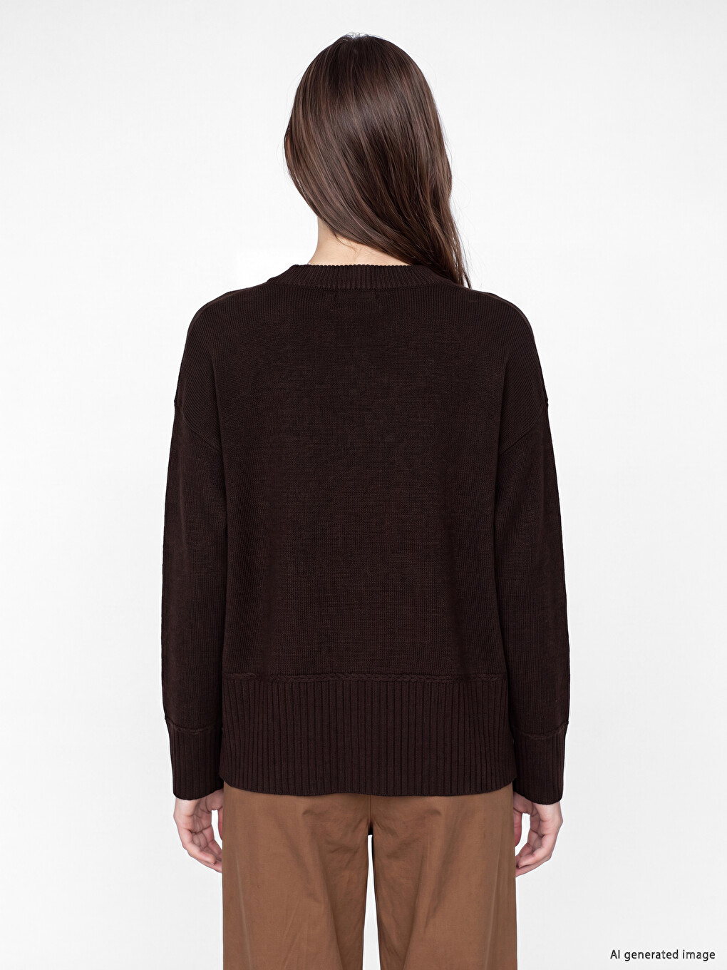 Crew Neck Women's Knitwear Sweater-3