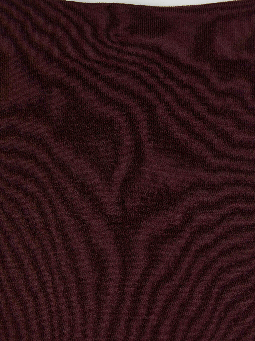 Bordo Beli Lastikli A Kesim Triko Etek-5