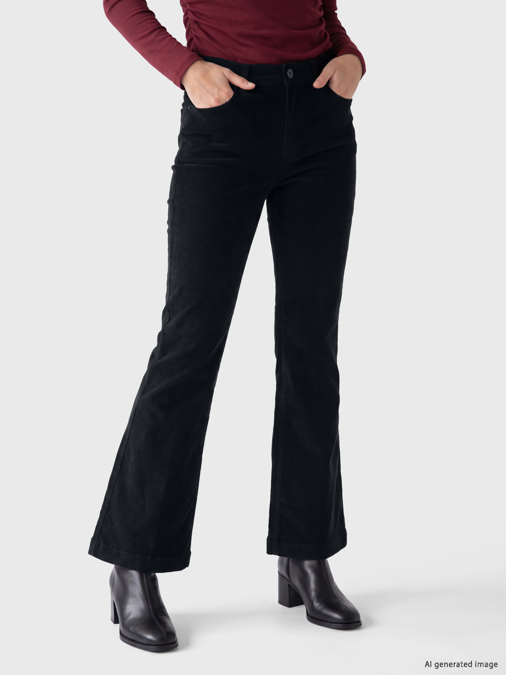 Flare Women's Velvet Trousers-1