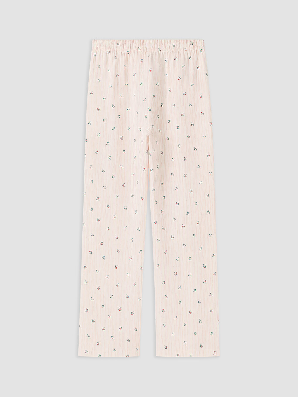 Ekru V Yaka Çiçekli Hamile Pijama Takımı-4