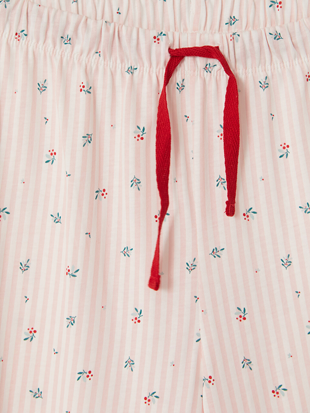 Ekru V Yaka Çiçekli Hamile Pijama Takımı-5