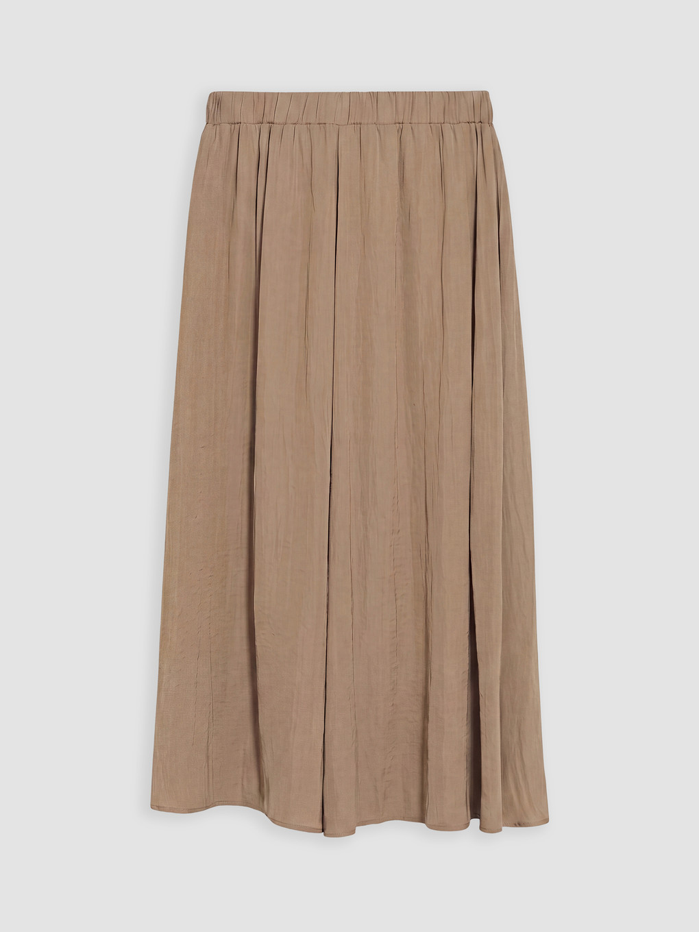 Women's Elastic Waist Crinkled Midi Skirt-4