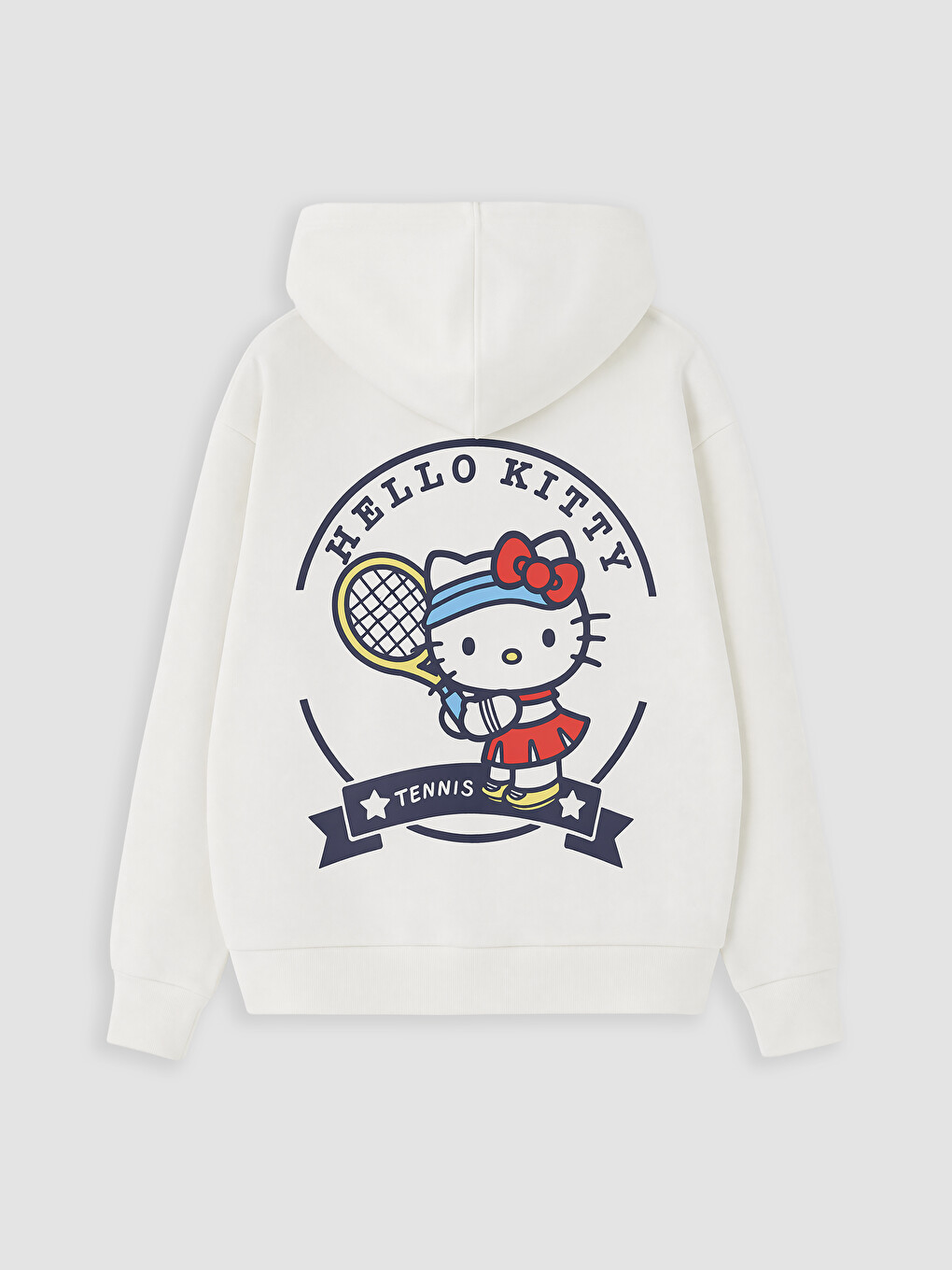 Beyaz Hello Kitty Baskılı Kız Çocuk Fermuarlı Sweatshirt-2