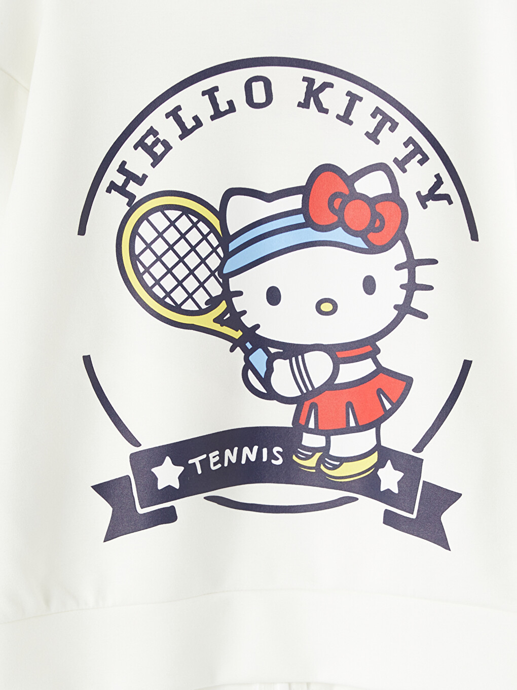 Beyaz Hello Kitty Baskılı Kız Çocuk Fermuarlı Sweatshirt-3