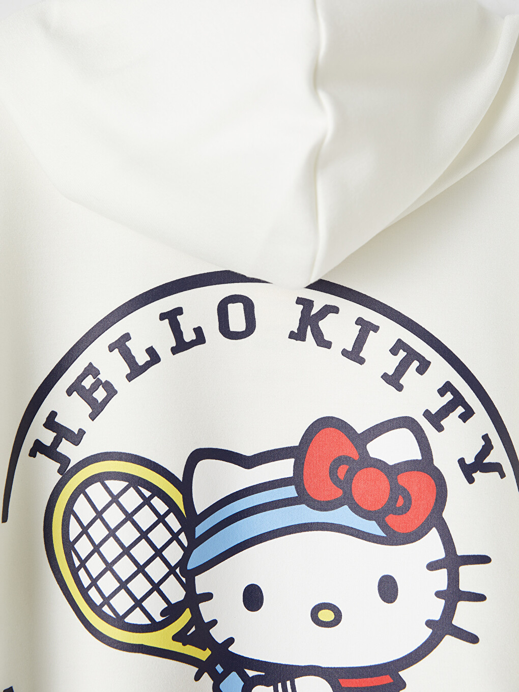 Beyaz Hello Kitty Baskılı Kız Çocuk Fermuarlı Sweatshirt-4