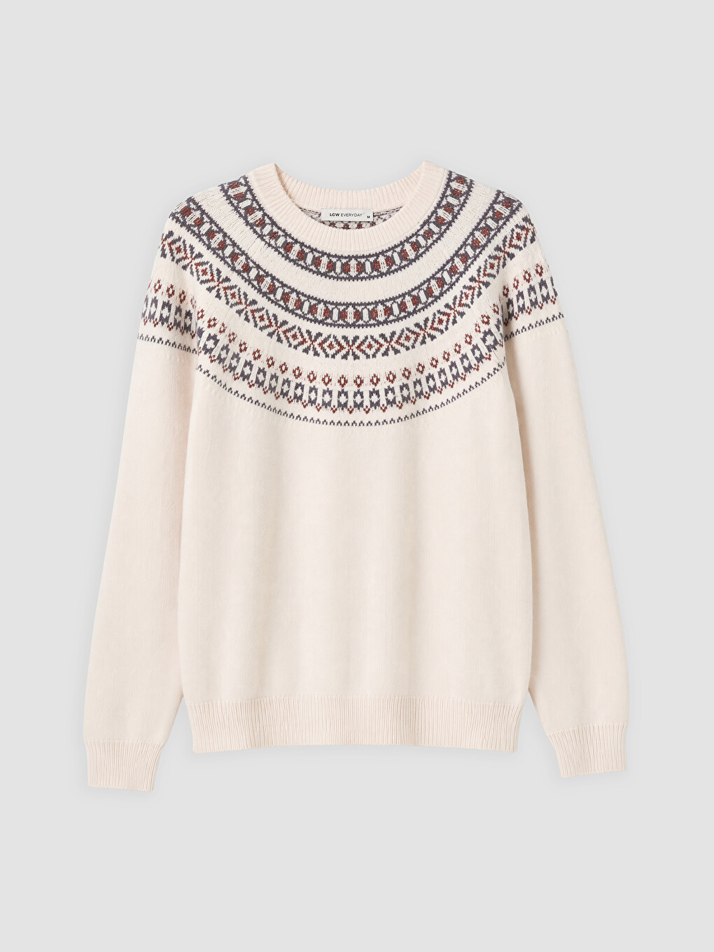 Crew Neck Patterned Women's Knitwear Sweater-4