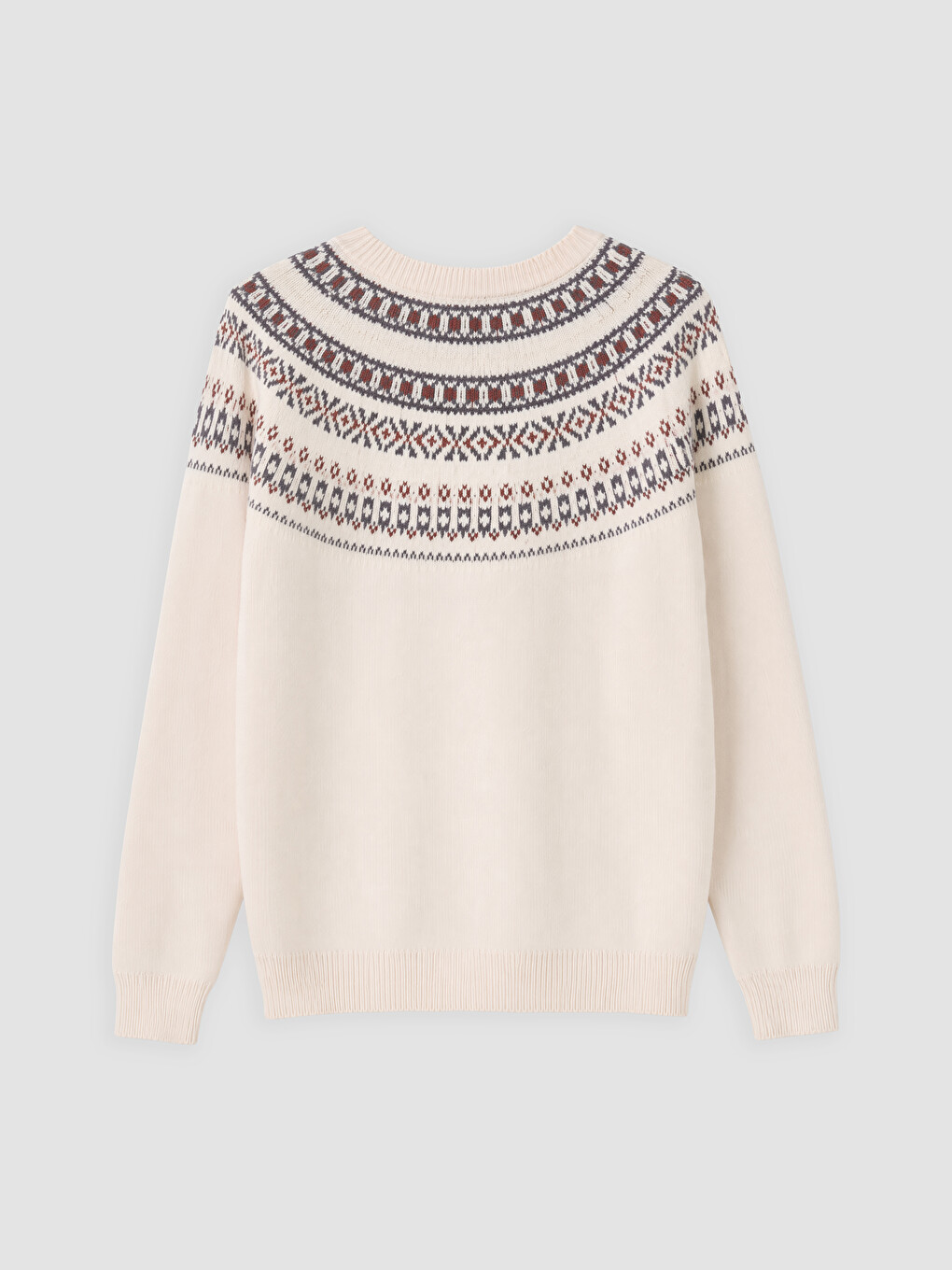 Crew Neck Patterned Women's Knitwear Sweater-5