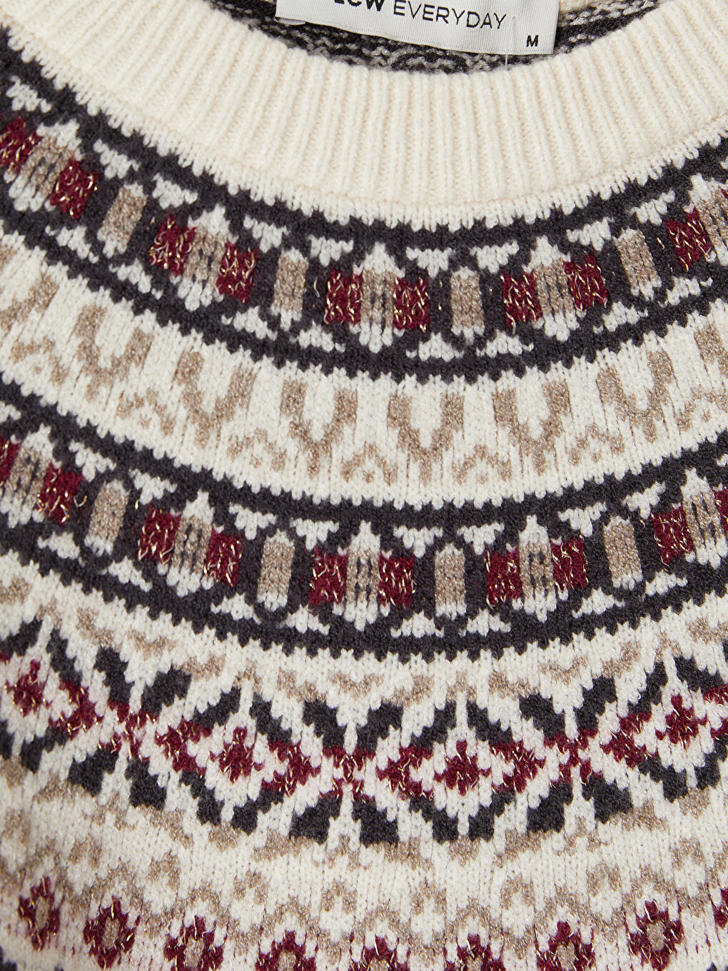 Crew Neck Patterned Women's Knitwear Sweater-5