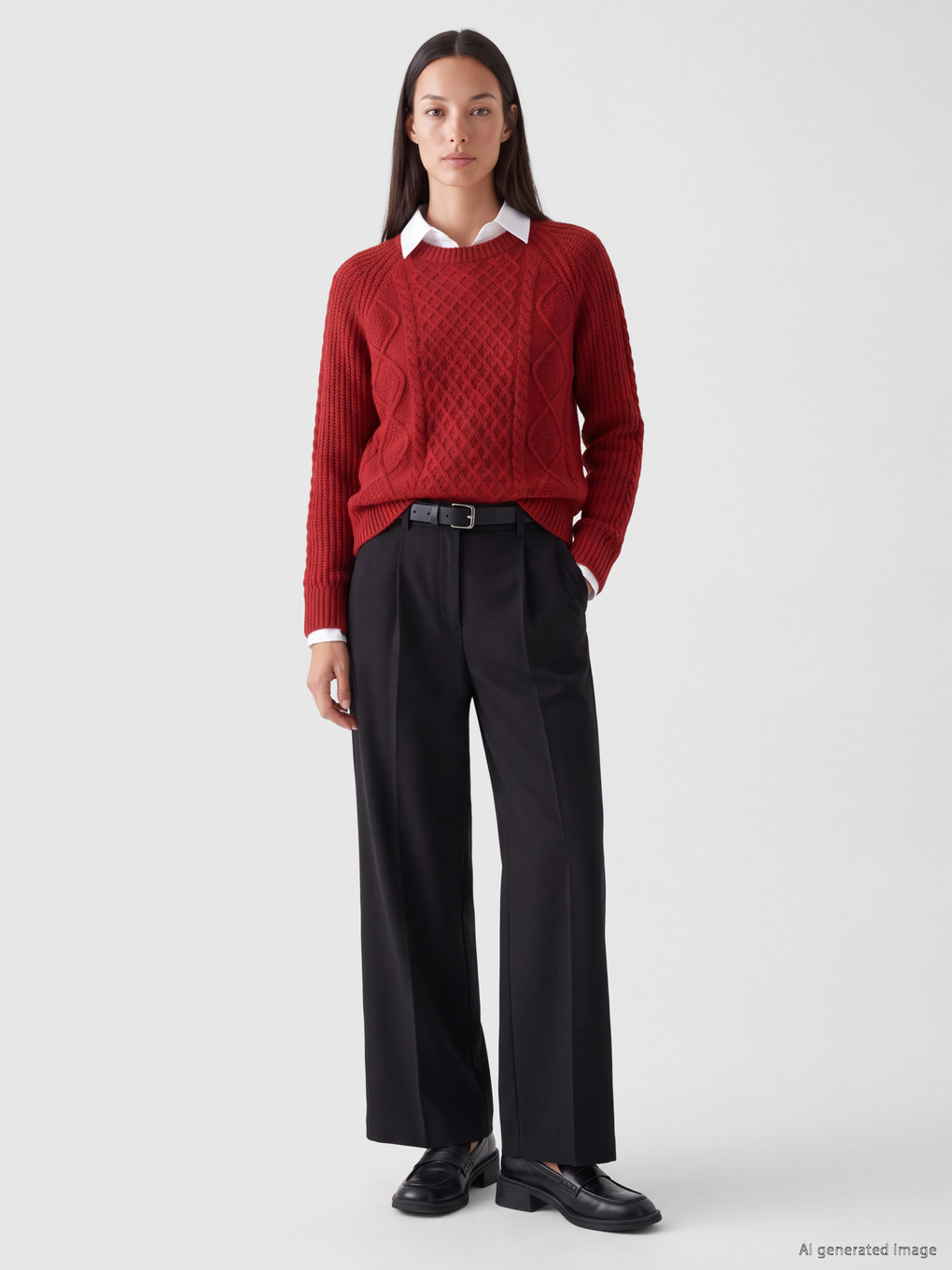 Argyle Patterned Women's Knitwear Sweater-1