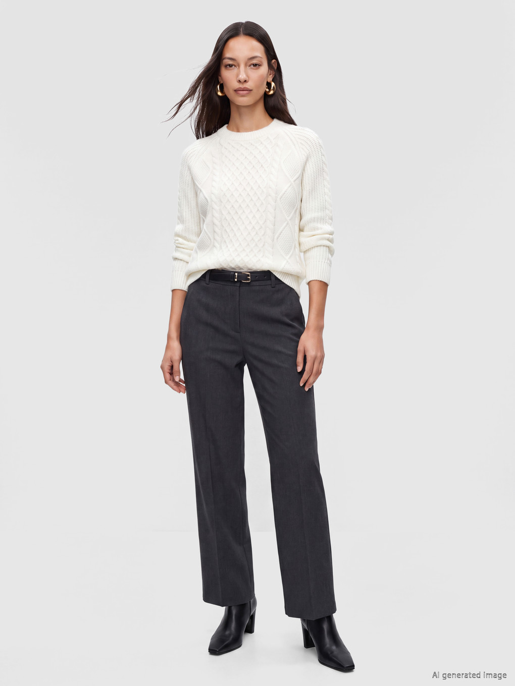 Cable Knit Women's Knitwear Sweater-1