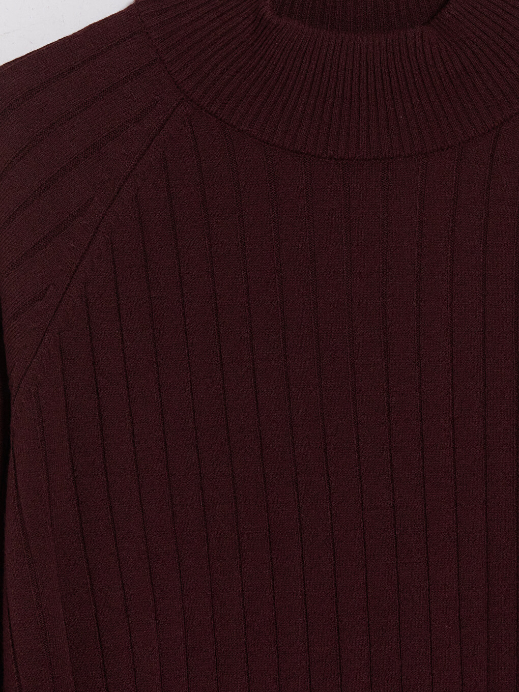 Bordo Yarım Balıkçı Yaka Kadın Triko Tunik-2