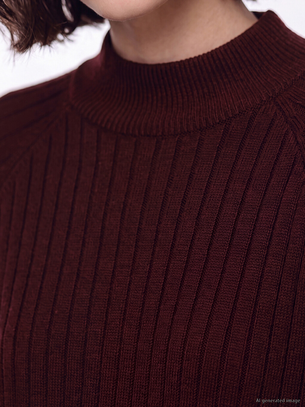 Mock Turtleneck Women's Knitwear Tunic-2