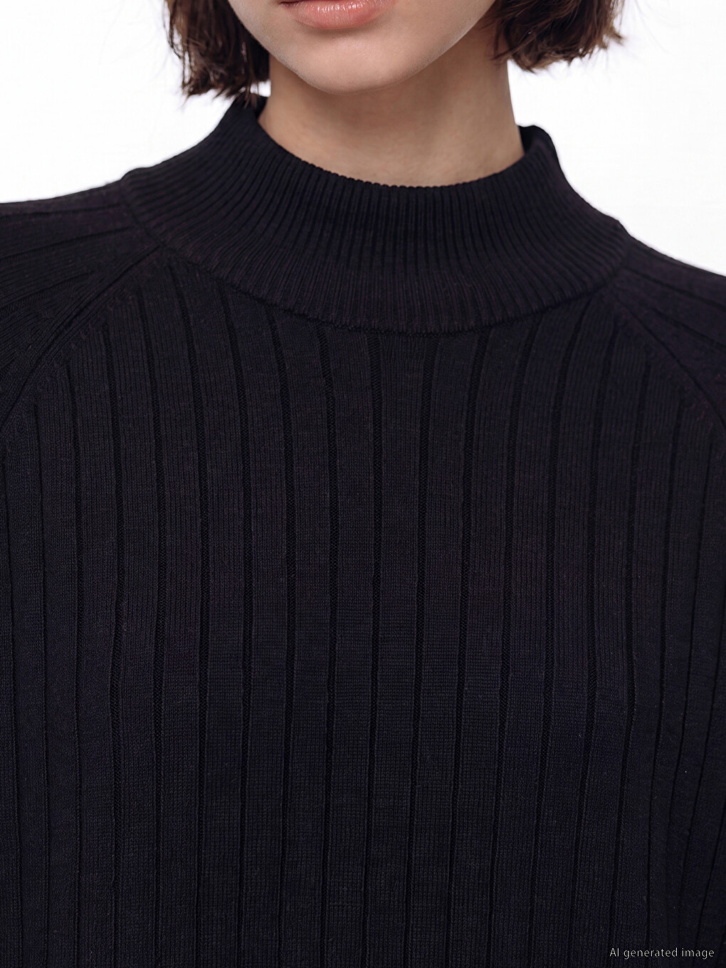 Mock Turtleneck Women's Knitwear Tunic-2