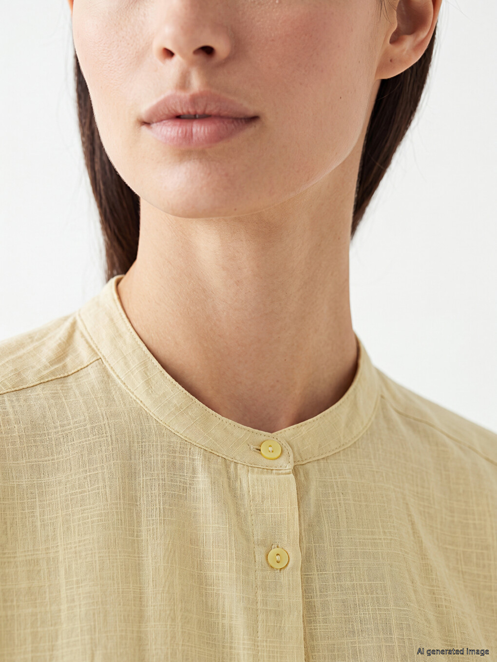 Grandad Collar Regular Fit Women's Shirt-2
