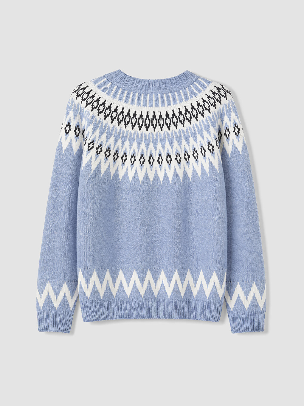 Crew Neck Patterned Women's Knitwear Sweater-6