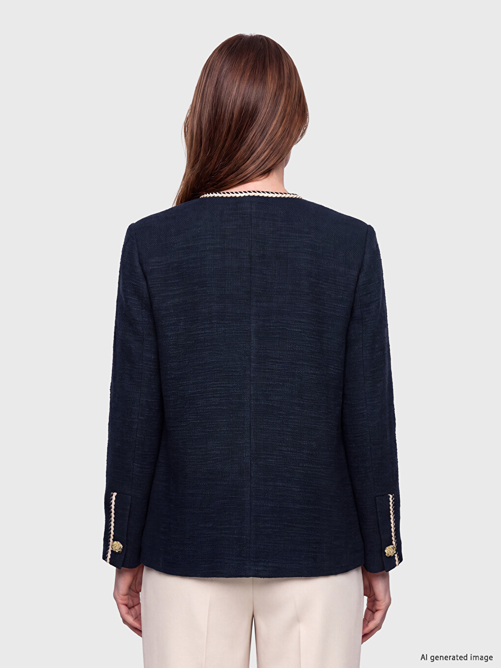 Crew Neck Embroidered Women's Cardigan-3