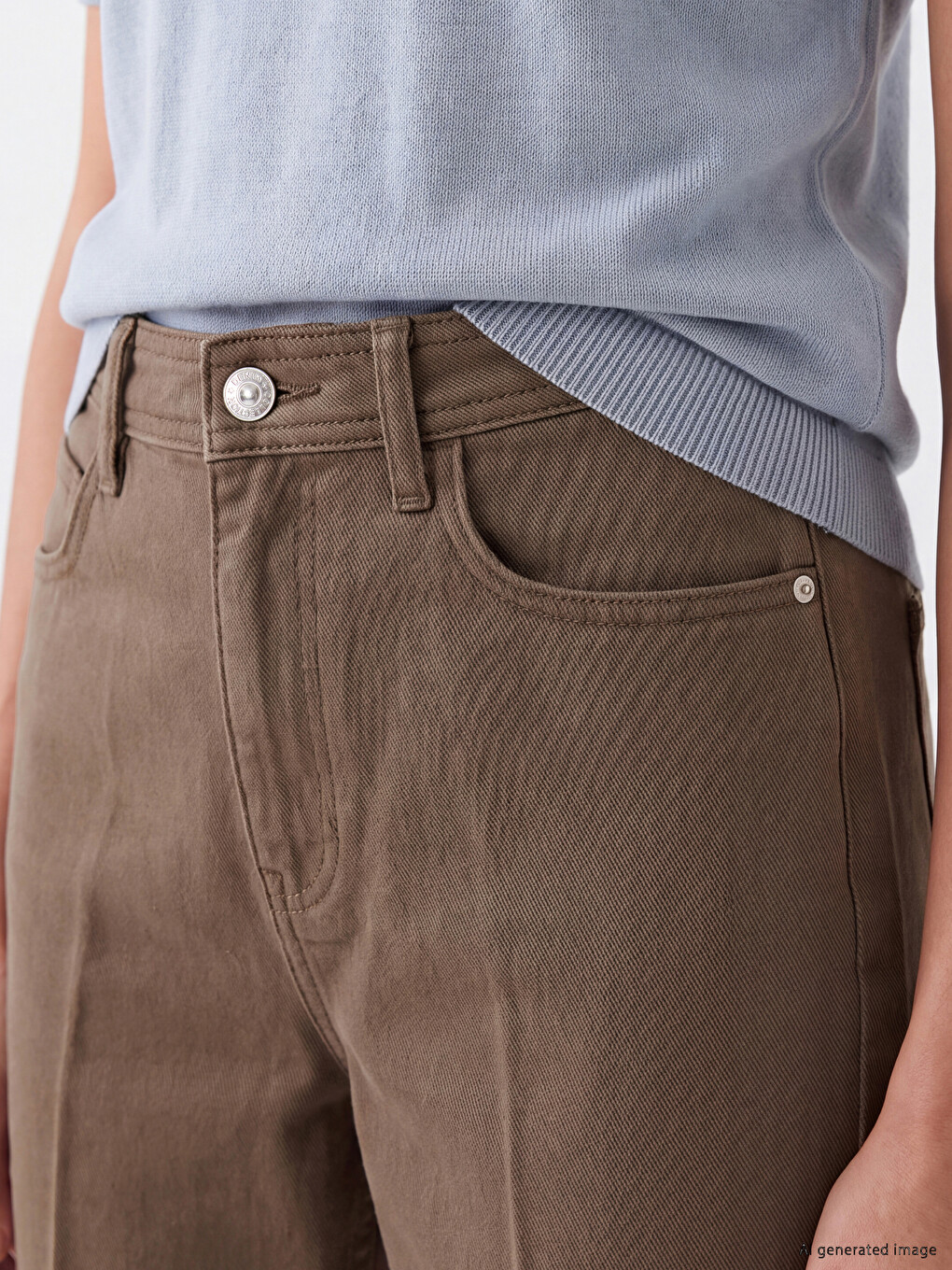 Crop Flare Kadın Jean Pantolon-2