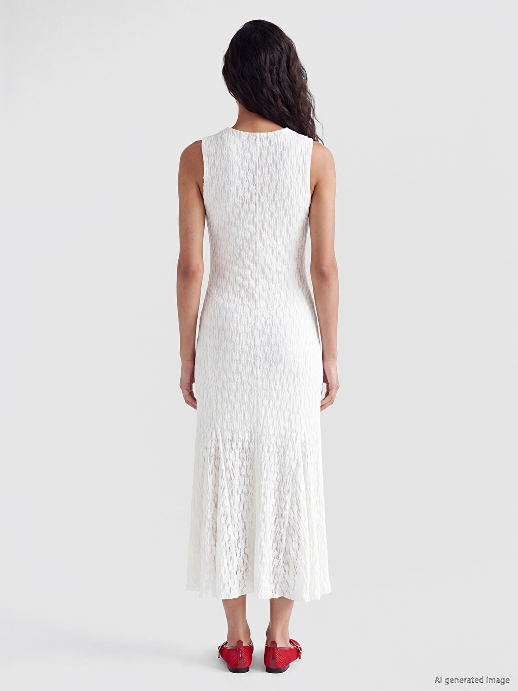 Crew Neck Lace Bodycon Dress-3