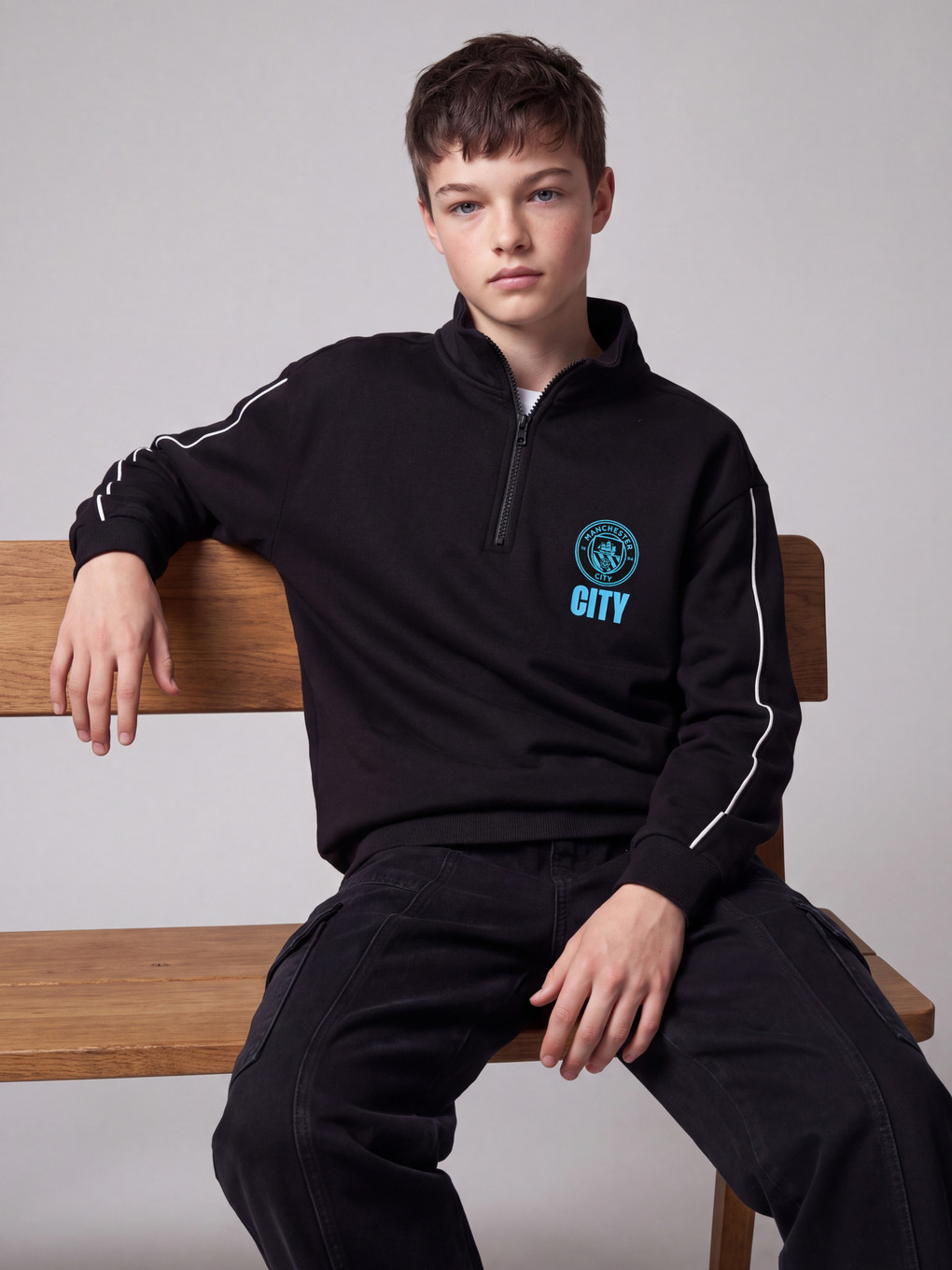 Manchester City Printed Boys' Thick Sweatshirt