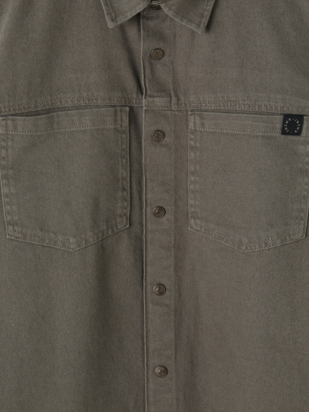Man Khaki Denim Shirt-1