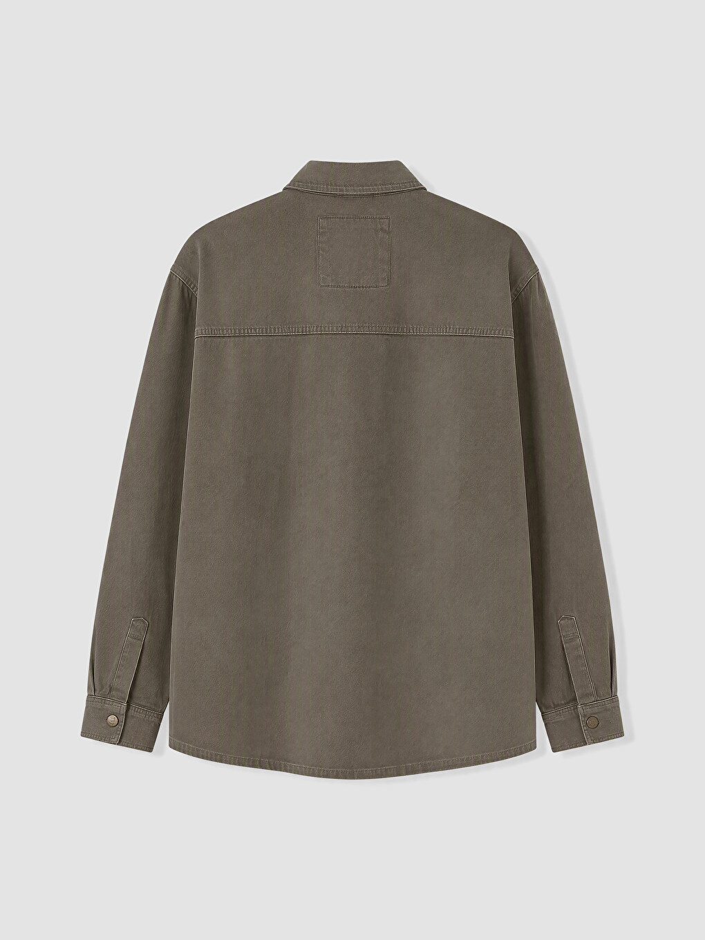 Man Khaki Denim Shirt-2