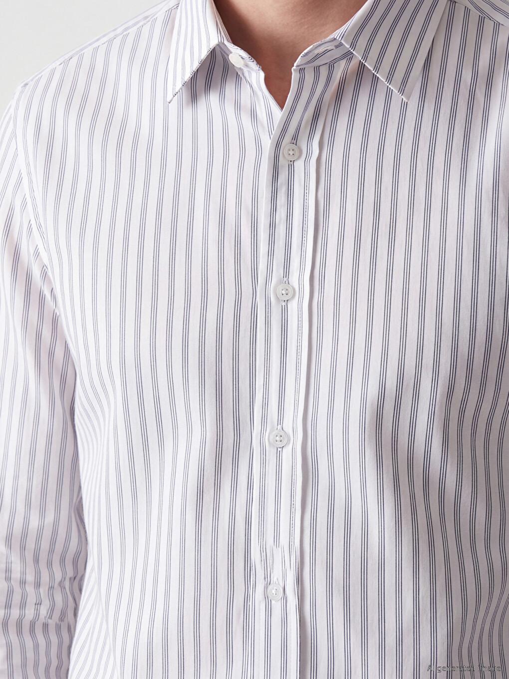 Regular Fit Striped Poplin Men's Shirt-2