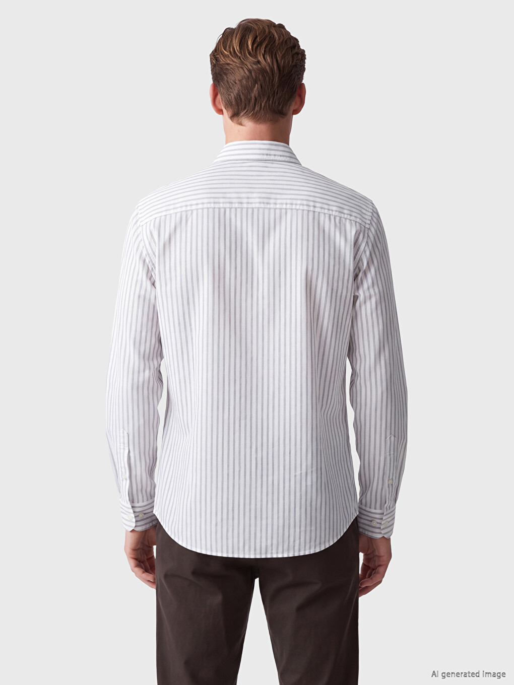 Regular Fit Striped Poplin Men's Shirt-3