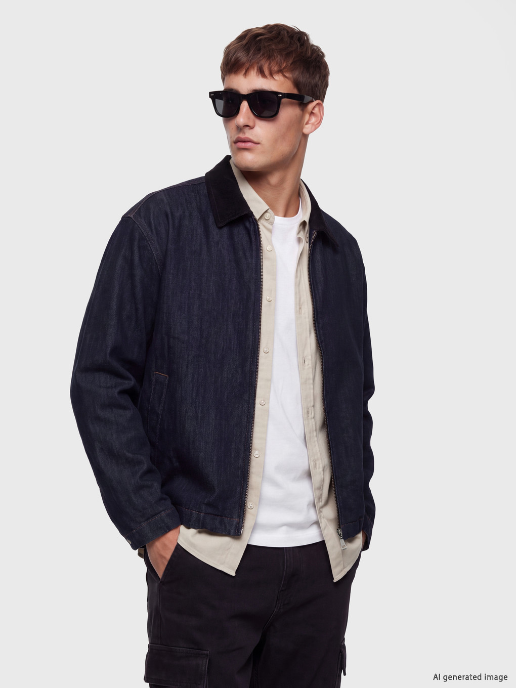 İndigo Loose Fit Erkek Jean Ceket-1