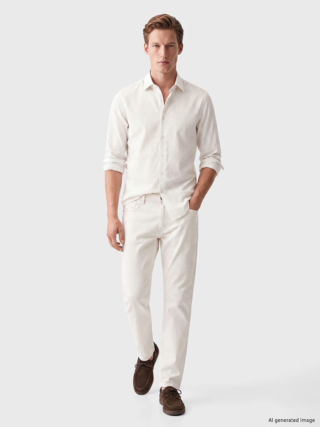 Regular Fit Prugasta Košulja Za Muškarce-1