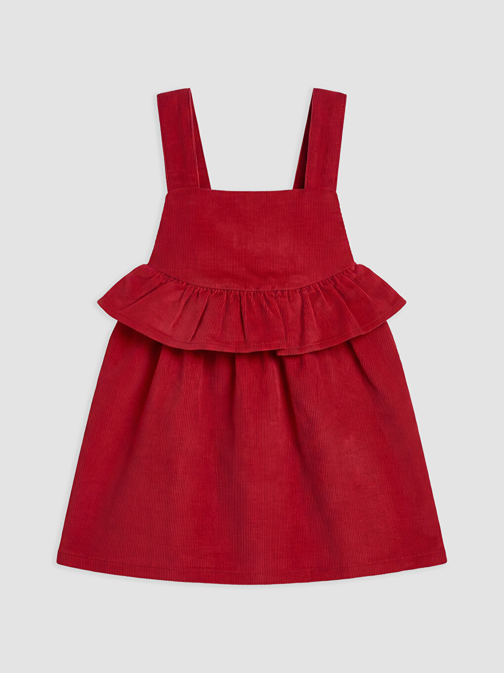 Ruffled Baby Girls' Velvet Dungaree Set-1