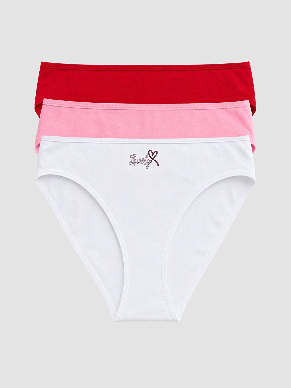 Beyaz Baskılı Bikini Külot 3'lü