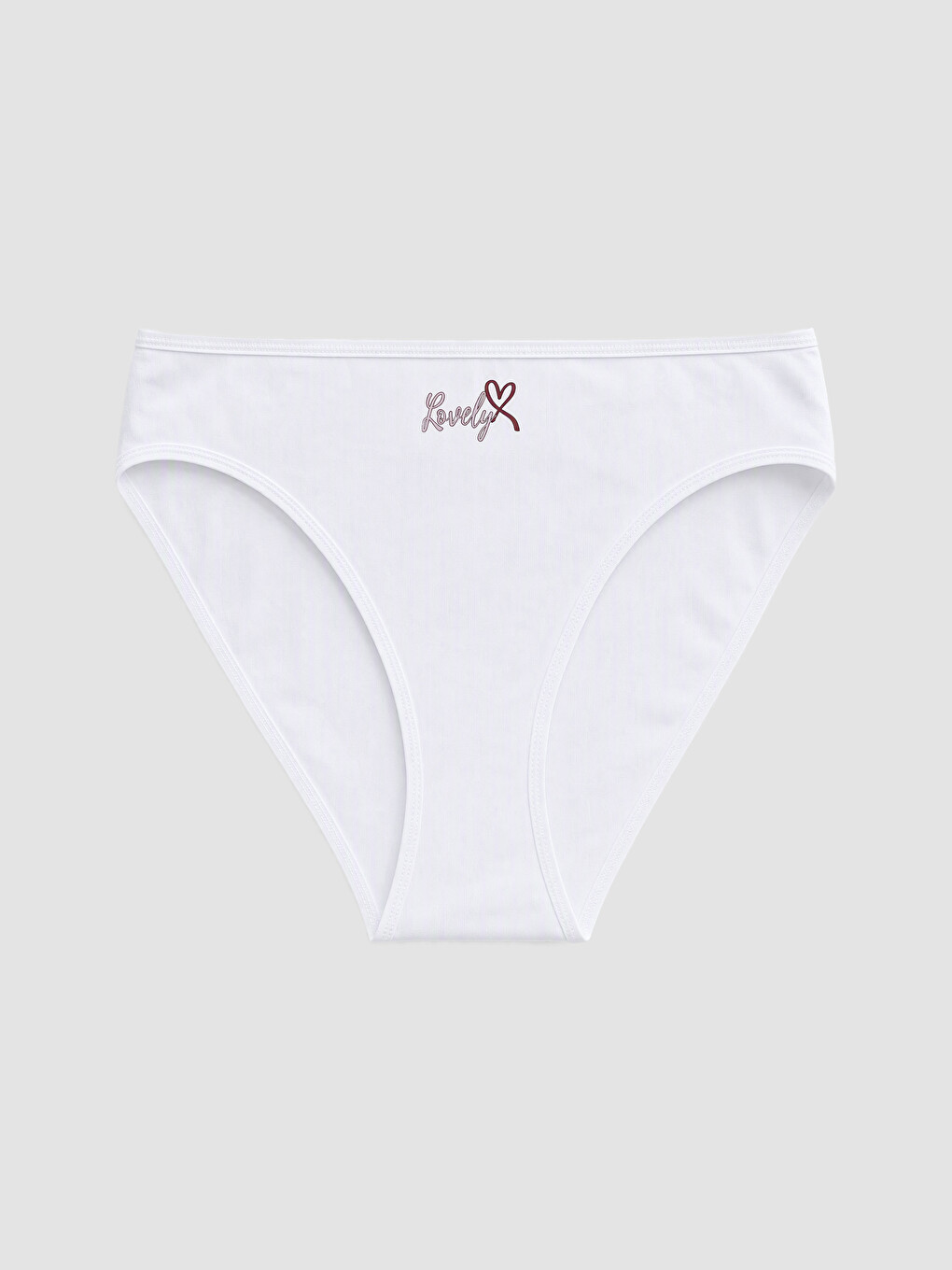 Beyaz Baskılı Bikini Külot 3'lü-1