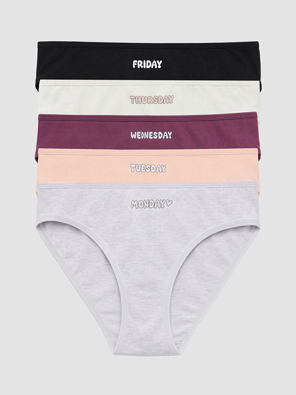 Pembe Baskılı Bikini Külot 5'li