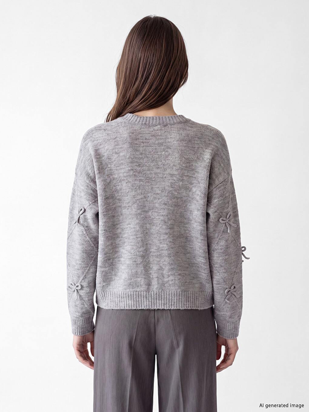 Bow Detailed Women's Knitwear Sweater-3